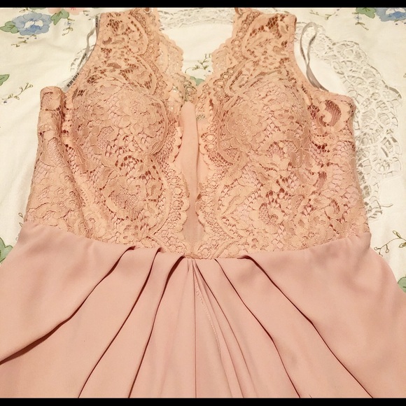 Ever New Melbourne long nude pink dress with lace - Picture 4 of 4